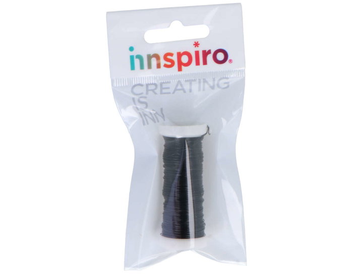 Innspiro Alambre de hierro galvanizado negro 0,30mm de 20m