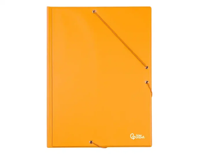 Liderpapel Carpeta de tres solapas y gomas naranja para folio Liderpapel Carpeta de tres solapas y gomas naranja para folio