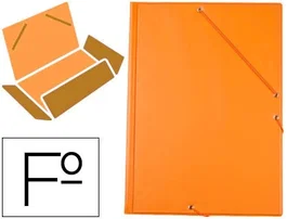 Liderpapel - Carpeta de cartón forrada en PVC con 3 solapas, formato folio, color naranja