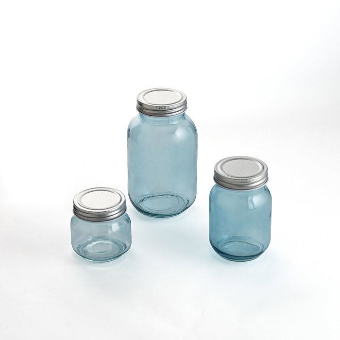 Quid Set de 3 Botes de Vidrio Minimal 25 cL-45 cL-100 mL Beige