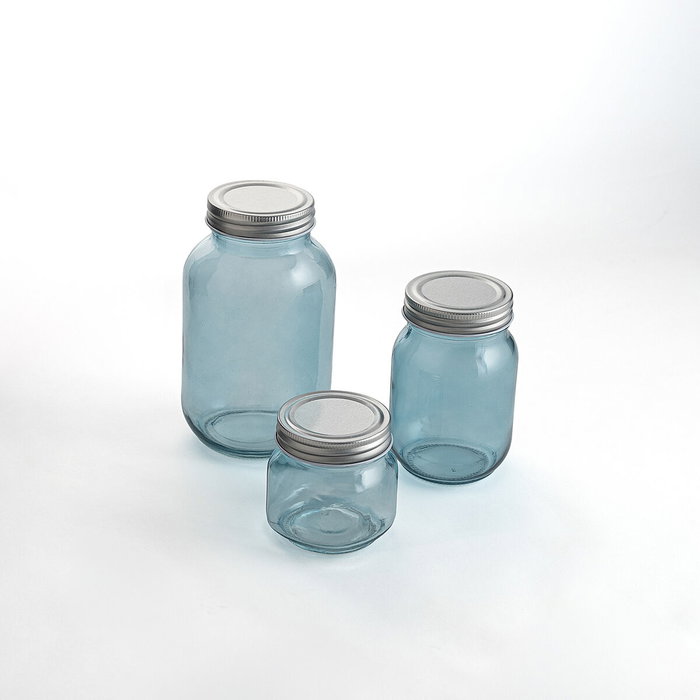 Quid Set de 3 Botes de Vidrio Minimal 25 cL-45 cL-100 mL Beige