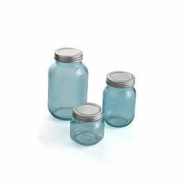Quid Set de 3 Botes de Vidrio Minimal Beige