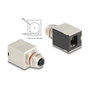 DeLOCK Adaptador M12 código X 8 pines hembra a RJ45 hembra Cat.6A STP