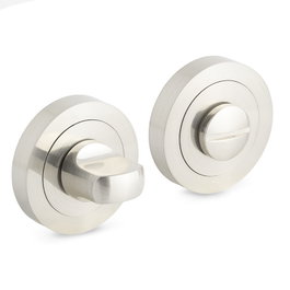 HERRAJES ALK Muletilla Desbloqueo Zamak 50 mm Níquel Satinado y Cuero x50