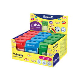 Afilalapiz Pelikan V-Blade C/Deposito Transparente Surtido Expositor 12 (700238)