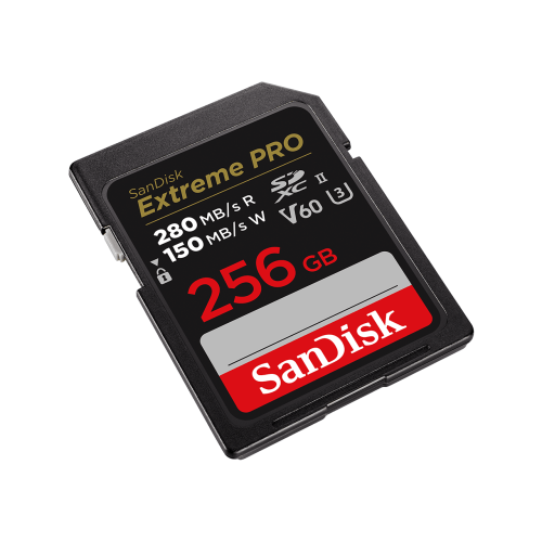 SanDisk Tarjeta SDXC UHS-II Clase 10 V60 256 GB SDSDXEP-256G-GN4IN Velocidad Lectura 280 MB/s Velocidad Escritura 100 MB/s