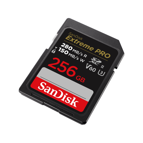 SanDisk Tarjeta SDXC UHS-II Clase 10 V60 256 GB SDSDXEP-256G-GN4IN Velocidad Lectura 280 MB/s Velocidad Escritura 100 MB/s