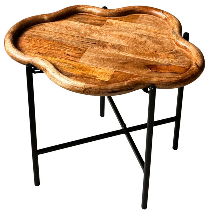 DKD Home Decor Mesita Auxiliar Urban Marron Negro 50 x 47 x 60 cm Hierro Desmontable