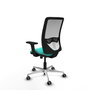 PIQUERAS Y CRESPO Silla de oficina Zulema, mecanismo Sincro, Turquesa y Blanco