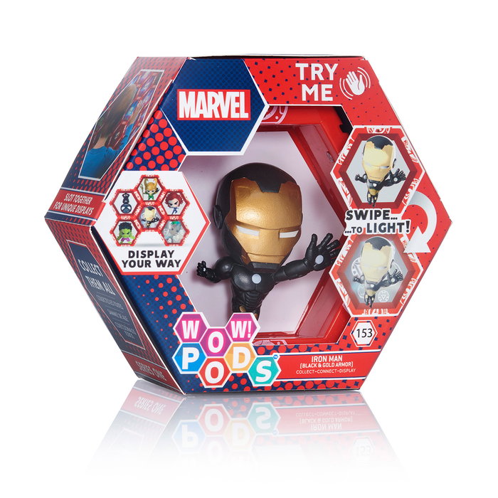 Wow stuff Figura LED de Iron Man Gold Metallic de Marvel Wow stuff Figura LED de Iron Man Gold Metallic de Marvel