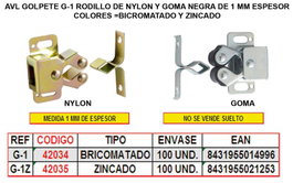 Rodillo de goma G-1Z 1 mm de espesor zincado