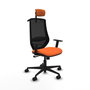 PIQUERAS Y CRESPO Silla de oficina Mardos con mecanismo Sincro, Naranja y Negro