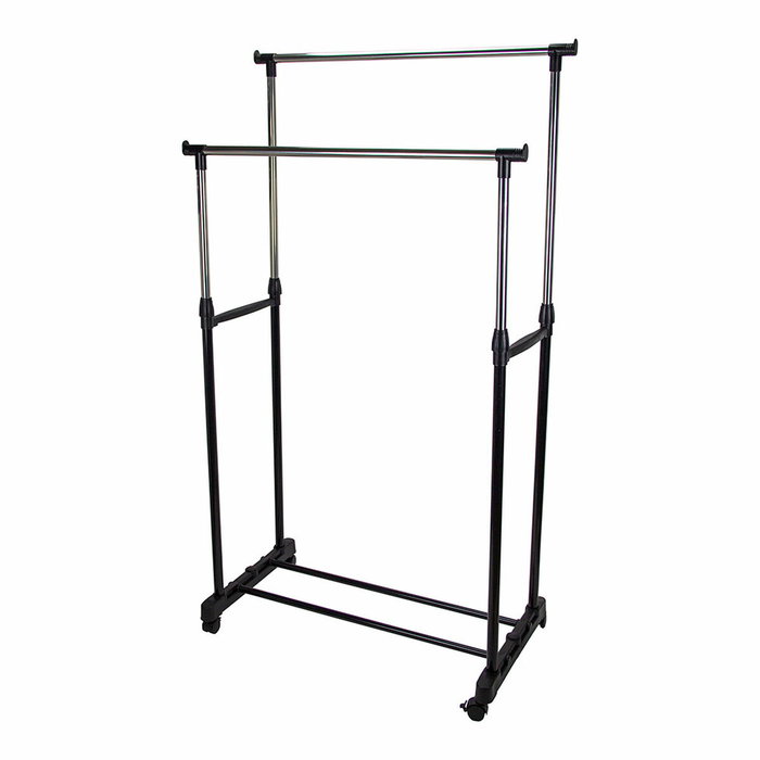 Mondex Perchero metálico de doble barra con altura regulable