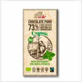 CHOCOLATES SOLE Chocolate Negro 73% con Menta Ecológico sin Gluten 100g