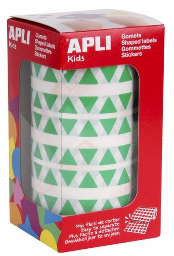 Apli Gomets Triangulares 10,5 mm Verde Rollo de 6.136 Unidades
