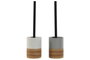 DKD Home Decor Escobillero de Resina Pack de 2, Colores Surtidos