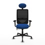 PIQUERAS Y CRESPO Silla de oficina Zulema con mecanismo Sincro/Traslack, Azul y Negro