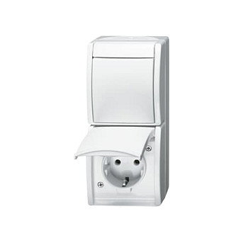 BUSCH-JAEGER 2601/6/20EW-54 Kombi Steckdose con interruptor IP44 blanco BUSCH-JAEGER 2601/6/20EW-54 Kombi Steckdose con interruptor IP44 blanco