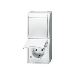 BUSCH-JAEGER 2601/6/20 EW-54 Combinación de toma de corriente y conmutador IP44 Blanco