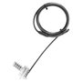 DICOTA D32180 - Universal Security 3-in-1 Cable de Bloqueo para Portátil, 2 m, Cerradura con Combinación, Acero, Negro/Plata