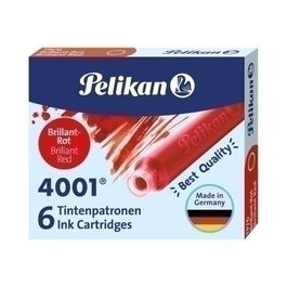 Tinta Estilografica Pelikan Caja 6 Cartuchos Tp/6 Rojo (301192)