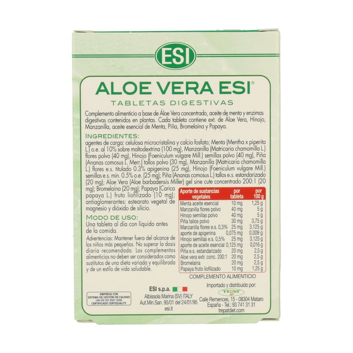 Esi Aloe vera digestivo 30 tabletas Esi Aloe vera digestivo 30 tabletas