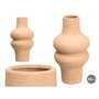 GIFTDECOR Jarrón Curvas 34cm Tierra