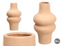 Giftdecor Jarron Curvas Marron Ceramica 35 cm (Set de 4)