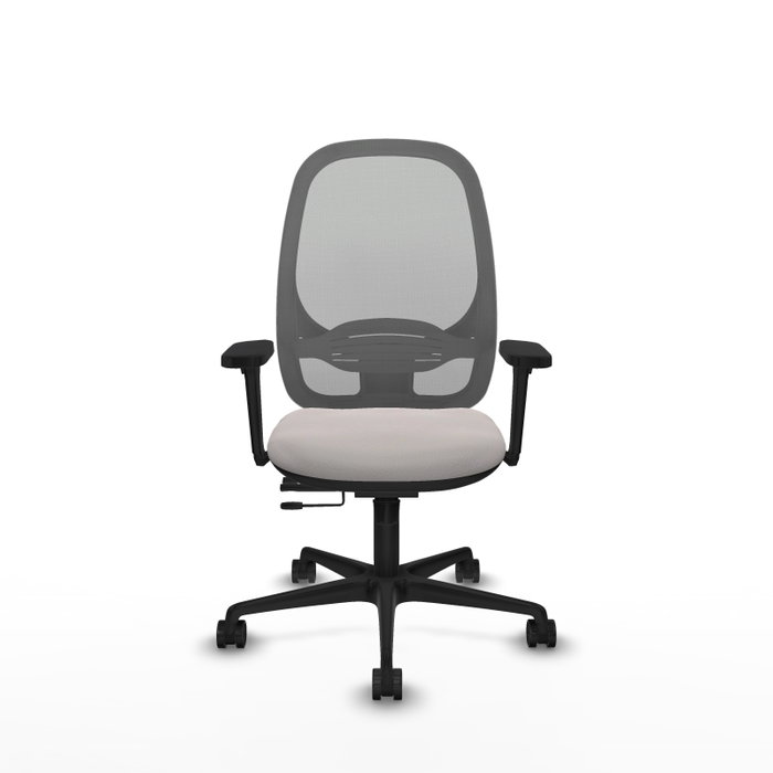 PIQUERAS Y CRESPO Silla de oficina Cilanco Blanco y Gris con Brazos 3D PIQUERAS Y CRESPO Silla de oficina Cilanco Blanco y Gris con Brazos 3D