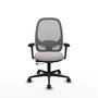 PIQUERAS Y CRESPO Silla de oficina Cilanco Blanco y Gris con Brazos 3D