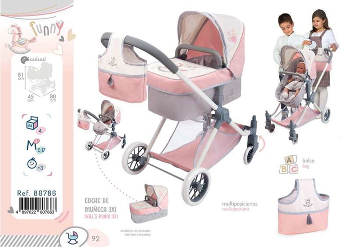 Carrito para Muñecas Decuevas Funny 81 x 80 x 45 cm