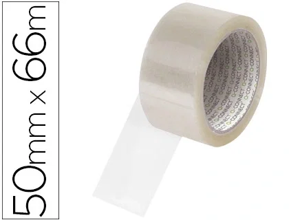 Q-connect Precinto de Polipropileno Transparente para Embalaje, 66 m x 50 mm, Alta Adherencia, 45 micras Q-connect Precinto de Polipropileno Transparente para Embalaje, 66 m x 50 mm, Alta Adherencia, 45 micras