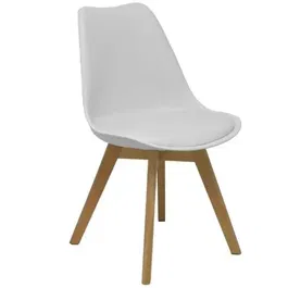 Piqueras Y Crespo Pack de 4 Sillas Piqueras y Crespo Don Rodrigo PACK4351PTBLSP10 - Silla Fija PVC Blanco con Patas de Madera