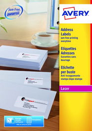 Etiquetas Adh.Impr.Avery A4 Blanca C.Romos Caja 100H 63,5X38,1 Mm 2.100 Uds.(L7160) (Set de 5)