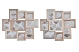DKD Home Decor Marco Multifoto MDF 58x2x50 para 9 Fotos, Surtido 2 Colores