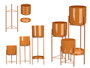 Giftdecor Set 3 Maceteros con Pie, Color Teja, 19x60x19 cm (Set de 2)