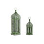 DKD Home Decor Set de 2 Farolas de Metal Verde