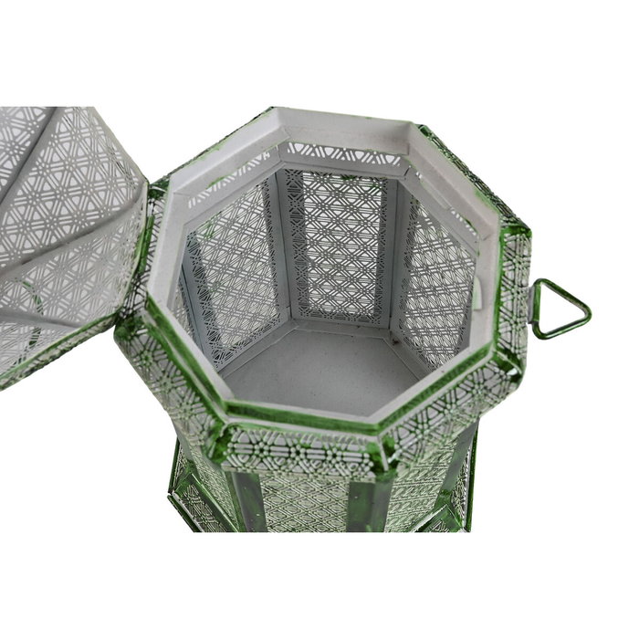 DKD Home Decor Set de 2 Farolas de Metal Verde