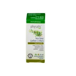 PHYSALIS Esencia de Aceite Esencial de Árbol del Té Bio (Tea Tree) 30 ml, Purificante, para Masajes, Baños o Difusión