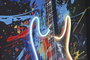 DKD Home Decor Cuadro LED Lienzo Guitarra (Pack de 2 unidades)