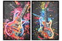 DKD Home Decor Cuadro LED Lienzo Guitarra (Pack de 2 unidades)