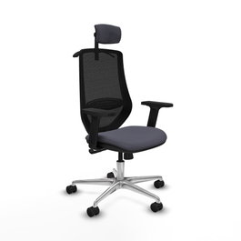 PIQUERAS Y CRESPO Silla de oficina Mardos con Mecanismo Sincro Gris y Negro