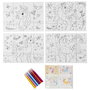 Jeux 2 momes Juego de 4 Puzzles para Colorear con Rotuladores y Pegatinas, a partir de 5 años