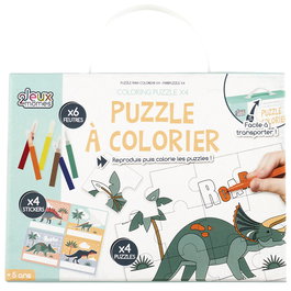 Jeux 2 momes Juego de 4 Puzzles para Colorear con Rotuladores y Pegatinas, a partir de 5 años