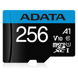 ADATA CARD MicroSD 256GB SDXC m.A. retail - Clase 10, UHS-I (U1), V10, hasta 100 MB/s, con Adaptador SD