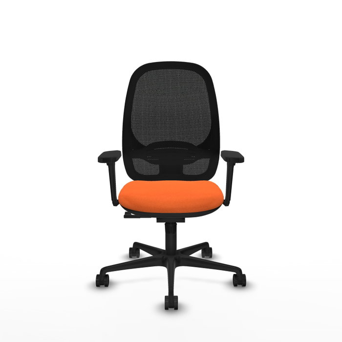 PIQUERAS Y CRESPO Silla de oficina Cilanco con mecanismo Sincro, Tela Naranja y Malla Negra PIQUERAS Y CRESPO Silla de oficina Cilanco con mecanismo Sincro, Tela Naranja y Malla Negra