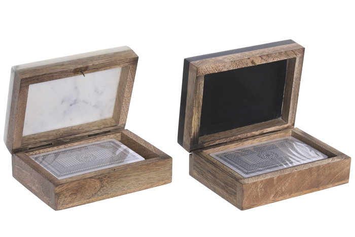 DKD Home Decor Juego Set 2 Sheesham de 28 piezas en surtido blanco y negro