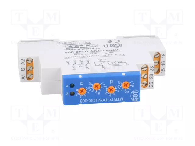 DOBRY CZAS MTR17-TXY-U240-208 Relé de tiempo 1s÷100h SPDT x2 DOBRY CZAS MTR17-TXY-U240-208 Relé de tiempo 1s÷100h SPDT x2