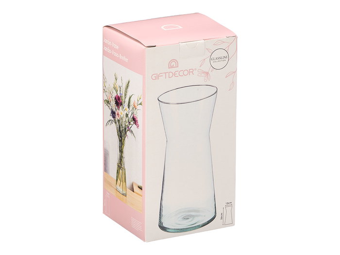 Giftdecor Jarron Cristal Boca Ancha Transparente 26 cm (Set de 6)
