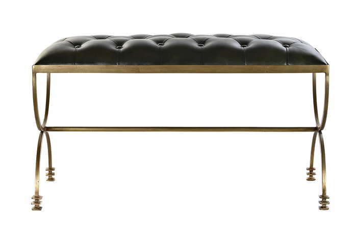 Descalzadora Vintage DKD Home Decor Verde Musgo Dorado 38 x 52 x 90 cm